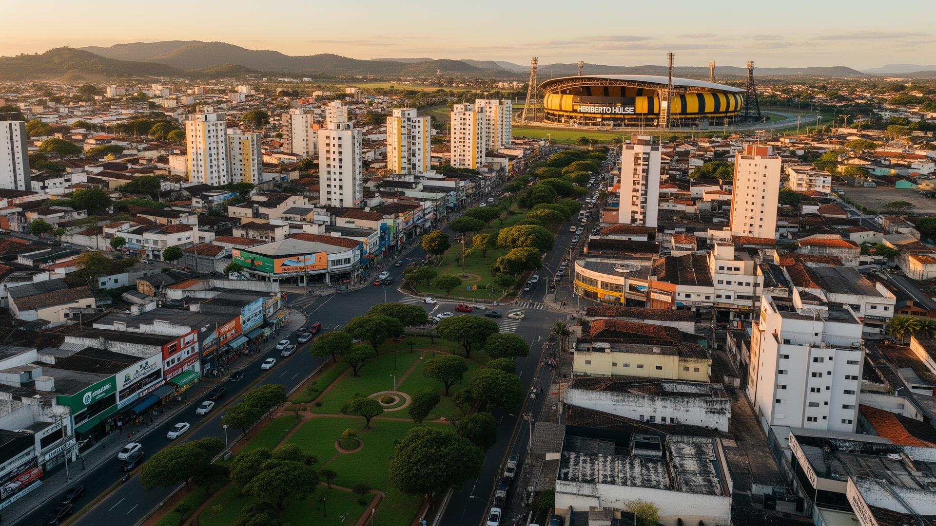 Vista aérea do Bairro Comerciário em Criciúma